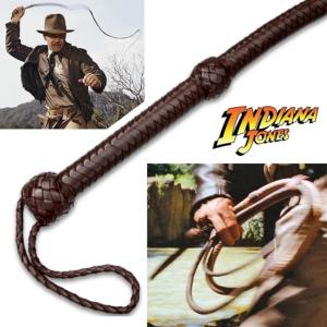 Indiana Jones fouet cuir véritable fonctionnel