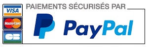 Passerelle 100% sécurisée, PayPal accepte les paiements avec toutes les cartes bancaires.